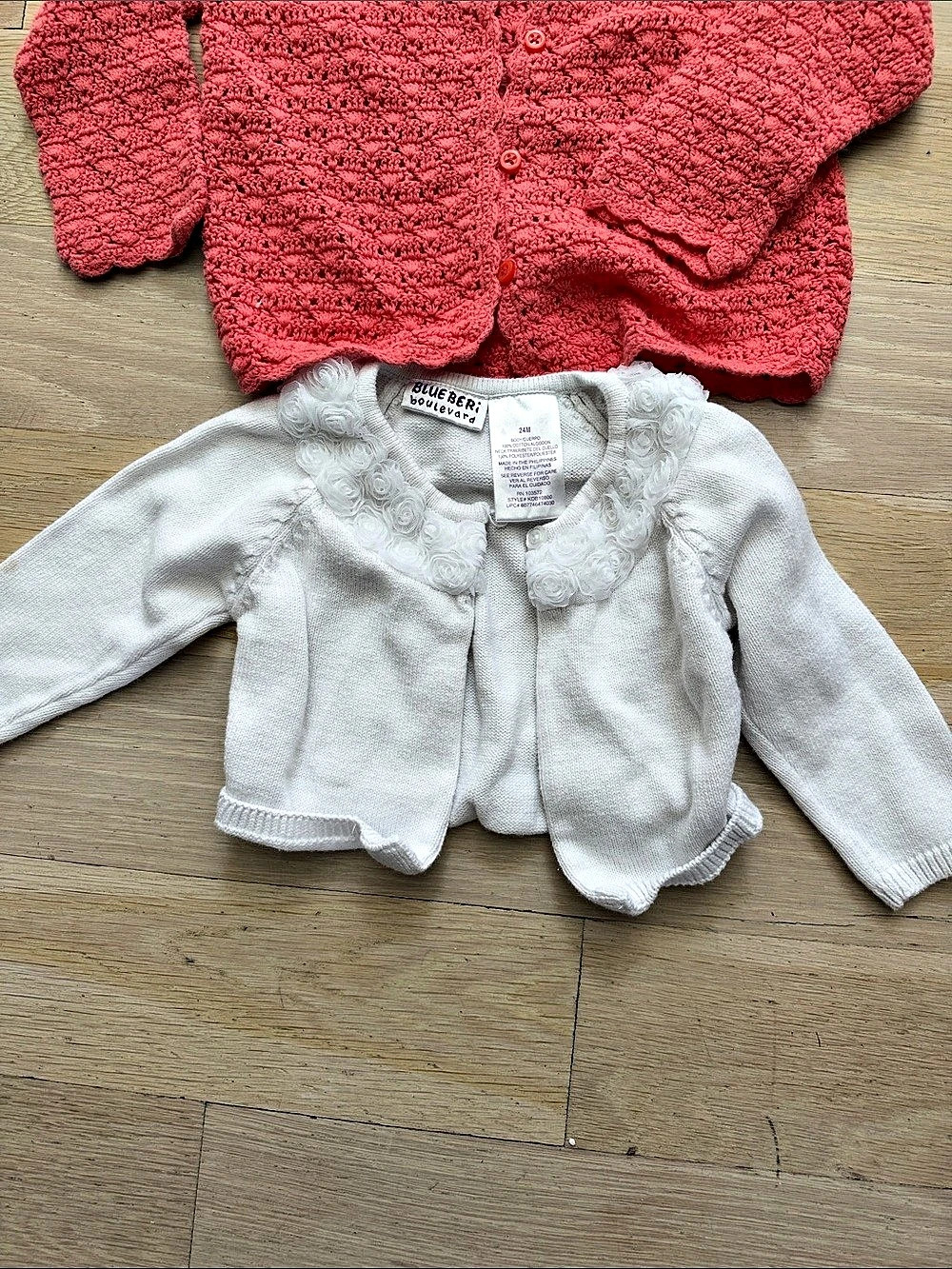 Blueberi boulevard Girls 24M Sweater Set White & Red